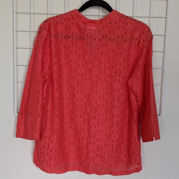 Ruby Rd Favorites Red Lace Button-up Blouse - Picture 7 of 8